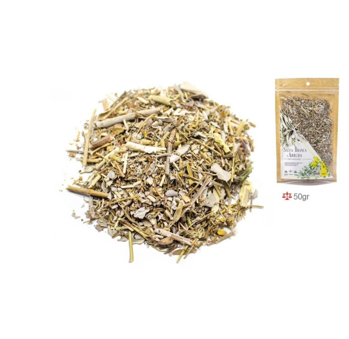 Arruda e Sálvia Branca 50gr - Loja Mística