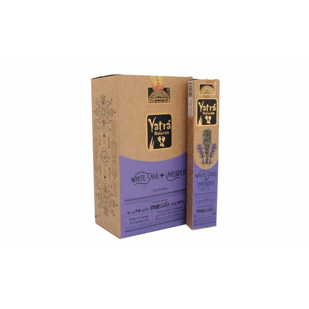 Incenso Yatra Naturals Sálvia Branca e Alfazema - Loja Mística