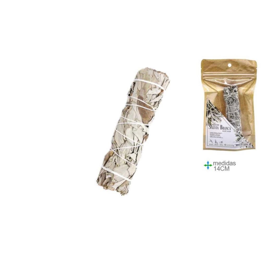 Tocha Sálvia Branca 14cm - Loja Mística