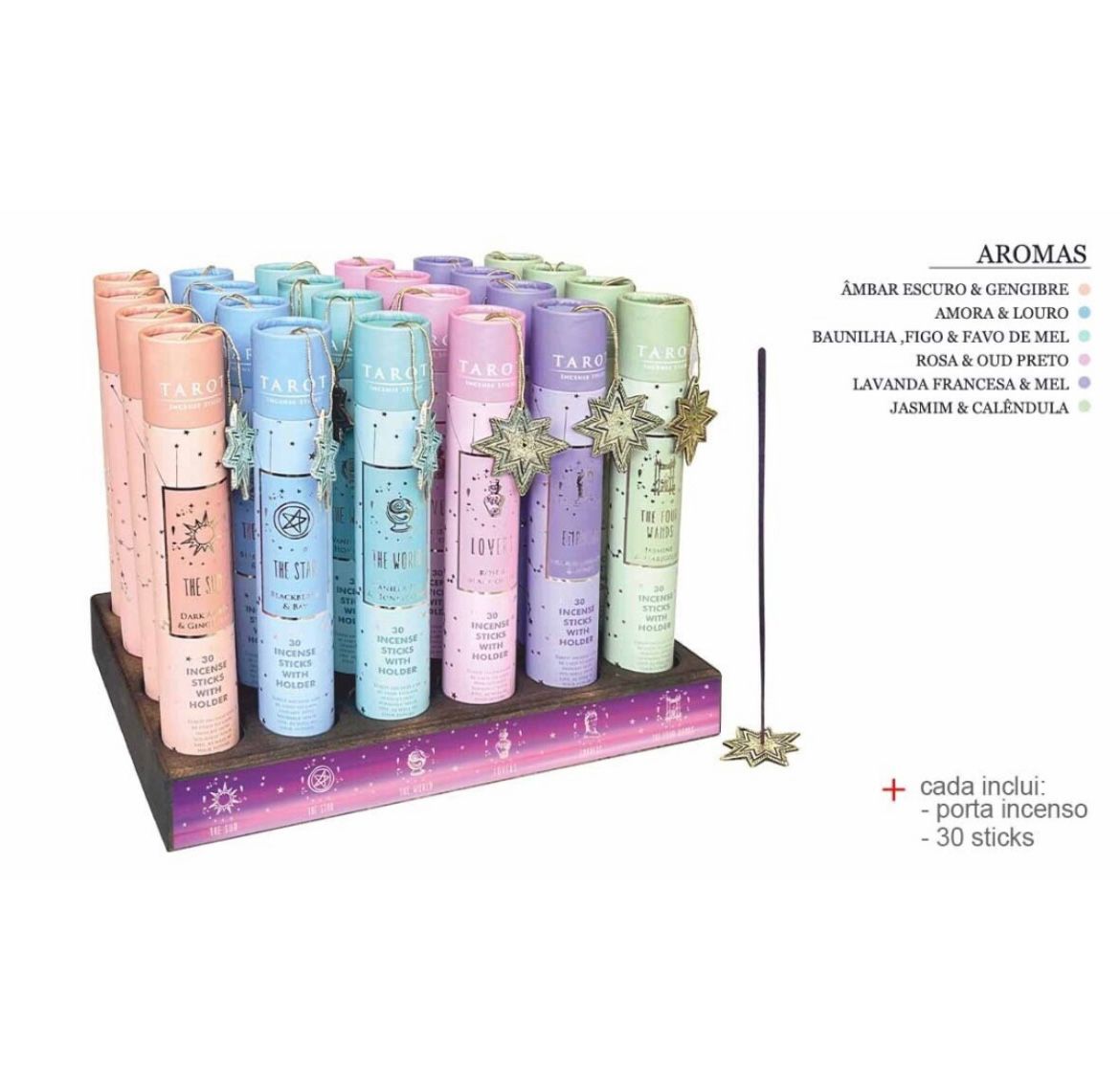 Incenso Tarot (30 sticks) - 6 aromas - Loja Mística